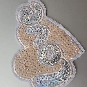 SPARKLE SEQUINS LOVE IRON ON PATCH